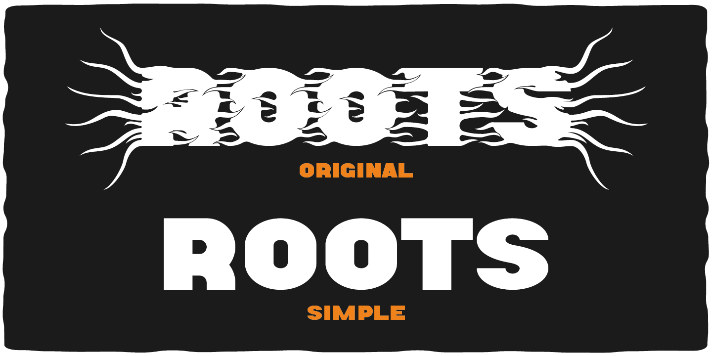 Przykład czcionki Roots Original